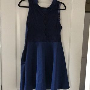 Francesca’s size Medium blue dress with lace back